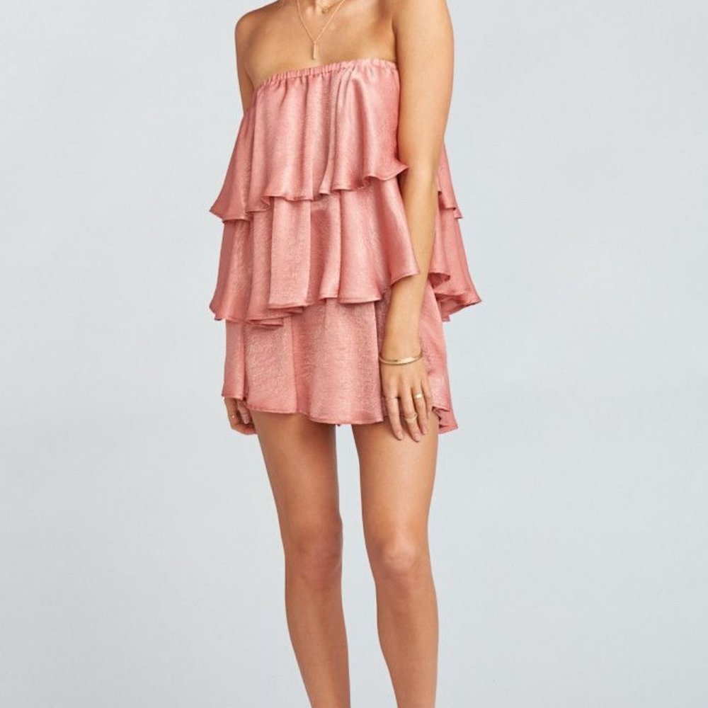 Shower Me Your Mumu - Triple Decker Romper ~ Rustic Mauve Sheen-Small
